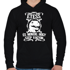 PRINTFASHION Etess és mondd, hogy szép vagyok! - Férfi kapucnis pulóver - Fekete