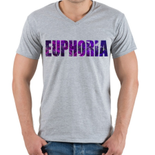 PRINTFASHION Euphoria - Férfi V-nyakú póló - Sport szürke férfi póló