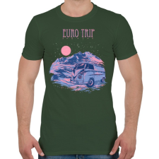 PRINTFASHION Európai utazás - Férfi póló - Katonazöld férfi póló