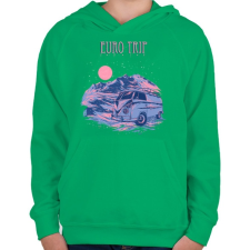 PRINTFASHION Európai utazás - Gyerek kapucnis pulóver - Zöld gyerek pulóver, kardigán
