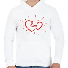 PRINTFASHION Éva - Férfi kapucnis pulóver - Fehér férfi pulóver, kardigán