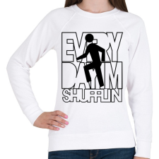 PRINTFASHION everyday-im-shufflin-black - Női pulóver - Fehér női pulóver, kardigán