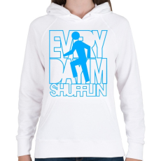 PRINTFASHION everyday-im-shufflin-cyan - Női kapucnis pulóver - Fehér