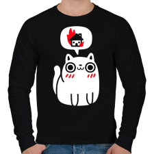 PRINTFASHION Evil cat - Férfi pulóver - Fekete férfi pulóver, kardigán