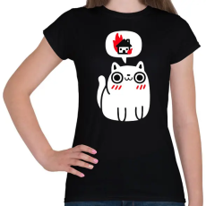 PRINTFASHION Evil cat - Női póló - Fekete