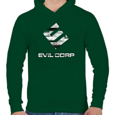 PRINTFASHION Evil Corp Glitch - Férfi kapucnis pulóver - Sötétzöld