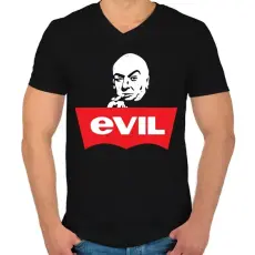 PRINTFASHION Evil - Férfi V-nyakú póló - Fekete