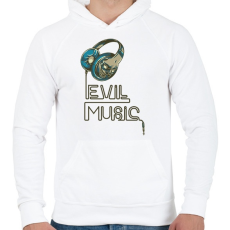 PRINTFASHION Evil Music - Férfi kapucnis pulóver - Fehér