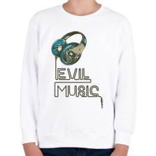 PRINTFASHION Evil Music - Gyerek pulóver - Fehér gyerek pulóver, kardigán