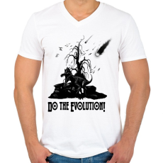 PRINTFASHION evolution - Férfi V-nyakú póló - Fehér