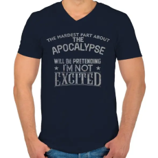 PRINTFASHION Exciting apocalypse - Férfi V-nyakú póló - Sötétkék