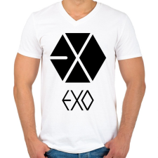 PRINTFASHION exo logo - Férfi V-nyakú póló - Fehér férfi póló