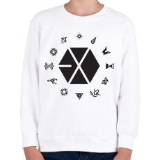 PRINTFASHION EXO logo - Gyerek pulóver - Fehér