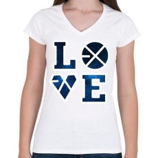PRINTFASHION Exo Love - Női V-nyakú póló - Fehér