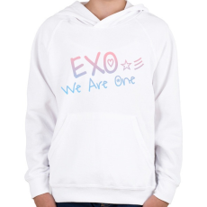 PRINTFASHION Exo: We are one! - Gyerek kapucnis pulóver - Fehér
