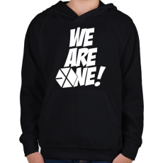 PRINTFASHION Exo: We are one! - Gyerek kapucnis pulóver - Fekete