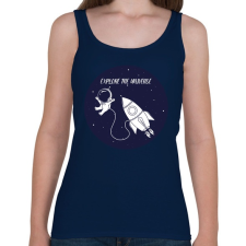 PRINTFASHION Explore the universe! - Női atléta - Sötétkék női trikó