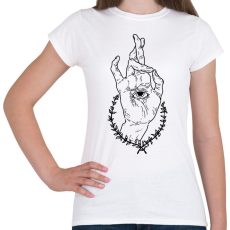 PRINTFASHION Eye in hand - Női póló - Fehér