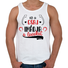 PRINTFASHION Ez a csaj imádja a lovakat - Férfi atléta - Fehér