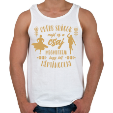 PRINTFASHION Ez a csaj megmutatja - Néptánc - Férfi atléta - Fehér