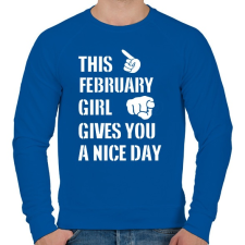 PRINTFASHION Ez a februári csaj szép napot kíván neked - Férfi pulóver - Királykék férfi pulóver, kardigán