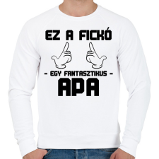 PRINTFASHION Ez a fickó egy fantasztikus apa - Férfi pulóver - Fehér férfi pulóver, kardigán