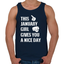 PRINTFASHION Ez a januári csaj szép napot kíván neked - Férfi atléta - Sötétkék atléta, trikó