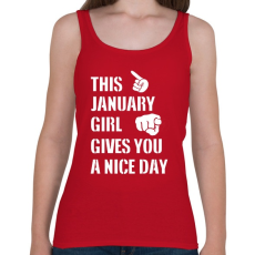 PRINTFASHION Ez a januári csaj szép napot kíván neked - Női atléta - Cseresznyepiros