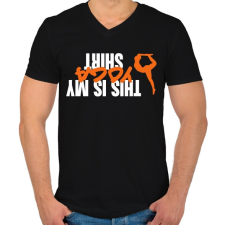 PRINTFASHION Ez a jóga pólóm - Férfi V-nyakú póló - Fekete férfi póló