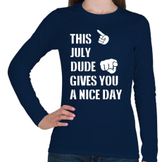 PRINTFASHION Ez a júliusi csávó szép napot kíván neked - Női hosszú ujjú póló - Sötétkék