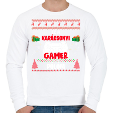 PRINTFASHION Ez a karácsonyi gamer pólóm - Férfi pulóver - Fehér férfi pulóver, kardigán