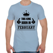 PRINTFASHION Ez a király februárban született - Férfi póló - Világoskék férfi póló