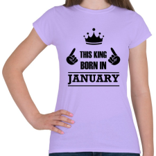 PRINTFASHION Ez a király januárban született - Női póló - Viola női póló