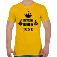 PRINTFASHION Ez a király júniusban született - Férfi póló - Sárga