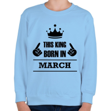 PRINTFASHION Ez a király márciusban született - Gyerek pulóver - Világoskék gyerek pulóver, kardigán