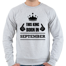 PRINTFASHION Ez a király szeptemberben született - Férfi pulóver - Sport szürke férfi pulóver, kardigán