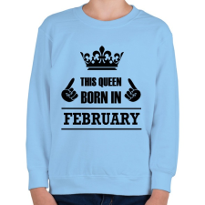 PRINTFASHION Ez a királynő februárban született - Gyerek pulóver - Világoskék gyerek pulóver, kardigán