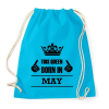 PRINTFASHION Ez a királynő májusban született - Sportzsák, Tornazsák - Surf blue