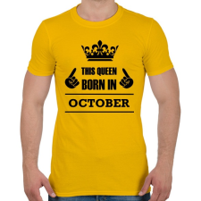 PRINTFASHION Ez a királynő októberben született - Férfi póló - Sárga férfi póló
