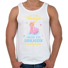 PRINTFASHION Ez a kis hercegnő - Hónappal - Férfi atléta - Fehér atléta, trikó