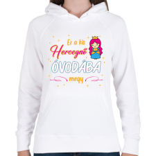 PRINTFASHION Ez a kis hercegnő - Női kapucnis pulóver - Fehér női pulóver, kardigán