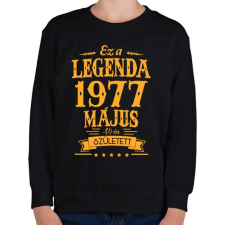 PRINTFASHION Ez a legenda 1977 május 14-én született - Gyerek pulóver - Fekete gyerek pulóver, kardigán