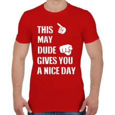 PRINTFASHION Ez a májusi csávó szép napot kíván neked - Férfi póló - Piros