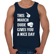 PRINTFASHION Ez a márciusi csávó szép napot kíván neked - Férfi atléta - Sötétkék