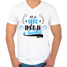 PRINTFASHION Ez a srác imádja a lovakat - Férfi V-nyakú póló - Fehér férfi póló