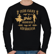 PRINTFASHION Ez a srác megmutatja - Néptánc - Férfi pulóver - Fekete