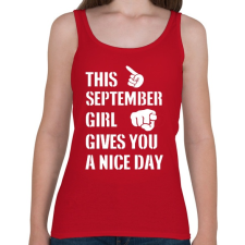 PRINTFASHION Ez a szeptemberi csaj szép napot kíván neked - Női atléta - Cseresznyepiros női trikó