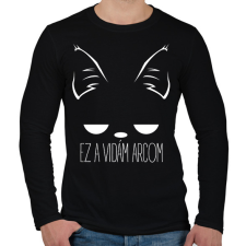 PRINTFASHION Ez a vidám arcom 1 - Férfi hosszú ujjú póló - Fekete férfi pulóver, kardigán
