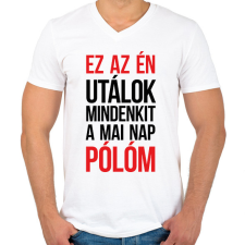 PRINTFASHION Ez az én pólóm - fekete - Férfi V-nyakú póló - Fehér férfi póló