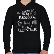 PRINTFASHION Ez egy életstílus - Férfi kapucnis pulóver - Fekete férfi pulóver, kardigán